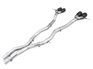 BMW M4 Performance Exhaust - AWE Tuning - Track Edition Cat-Back with quad 4.5-inch double-walled slash-cut tips; dual 3-inch configuration with X-pipe; valve simulators included - Diamond Black - `21-`27